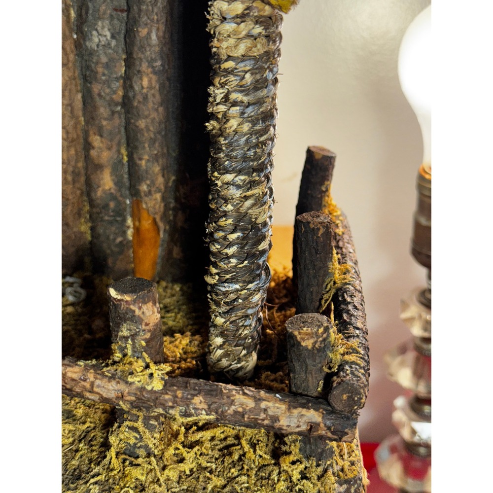 Vintage 10 Piece Nativity Figurine Set with Rustic Wood Manger Creche Bundle - Picture 8 of 8